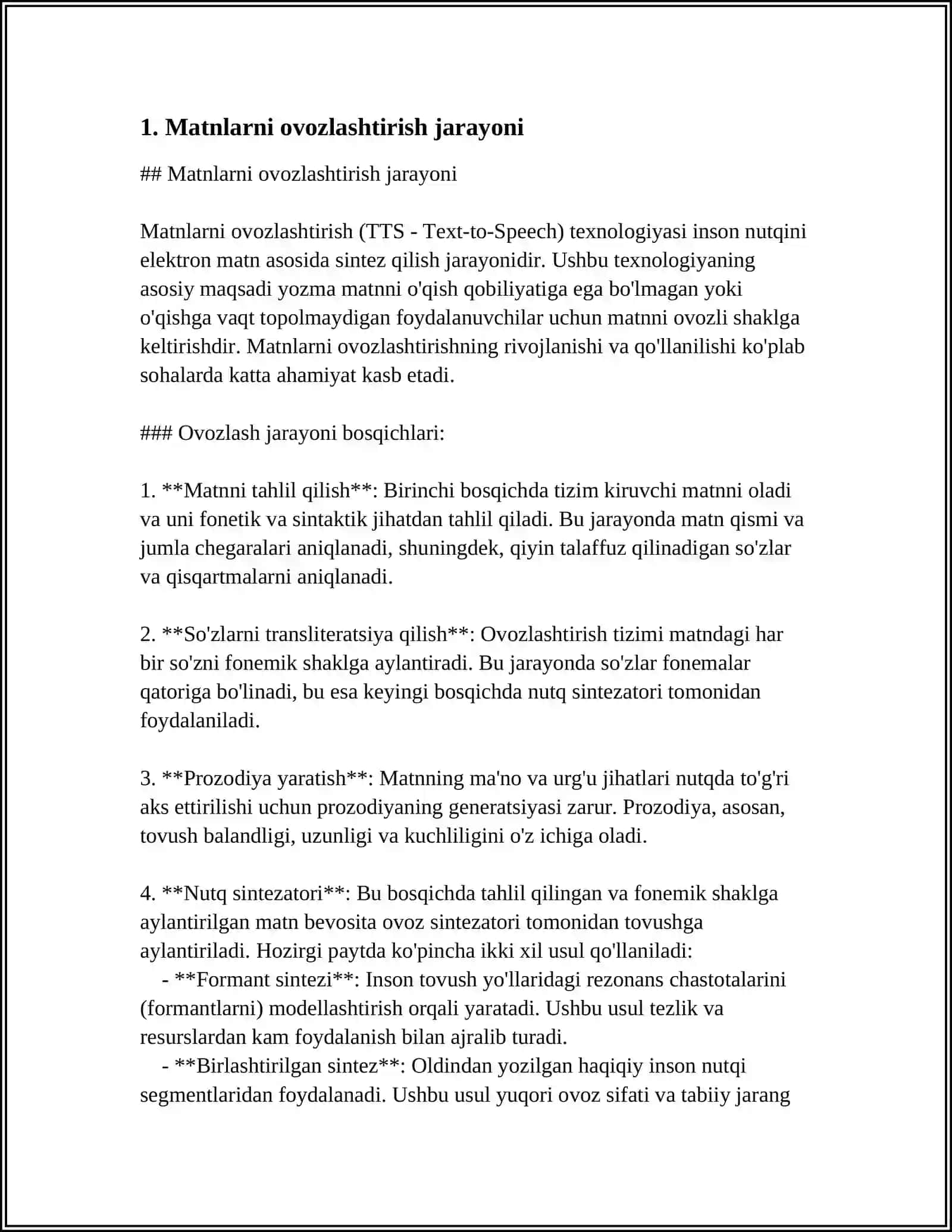 Matnlarni ovozlashtirish 4