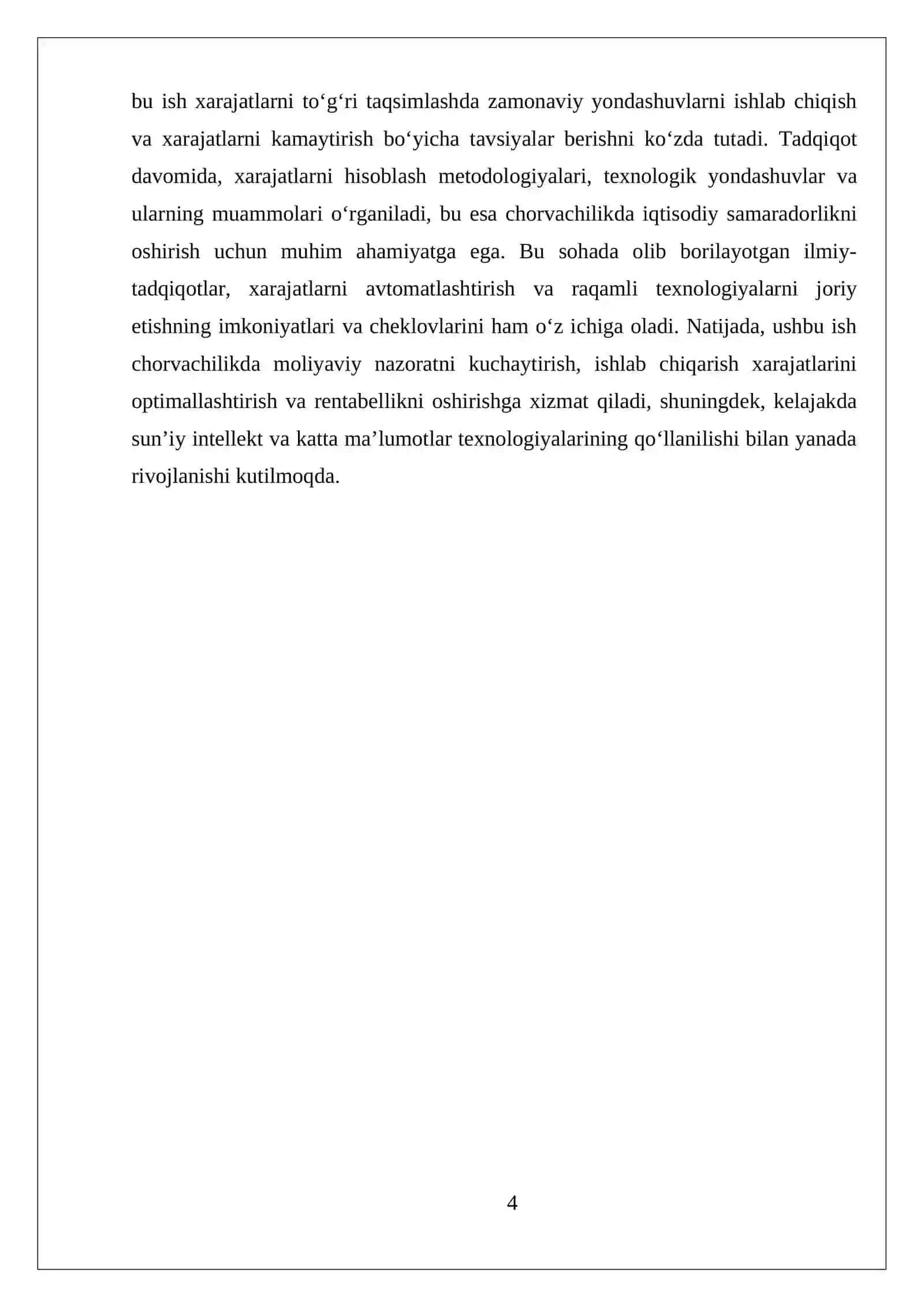 Xarajatlar hisobining asosiy tushunchalari va metodlari 4