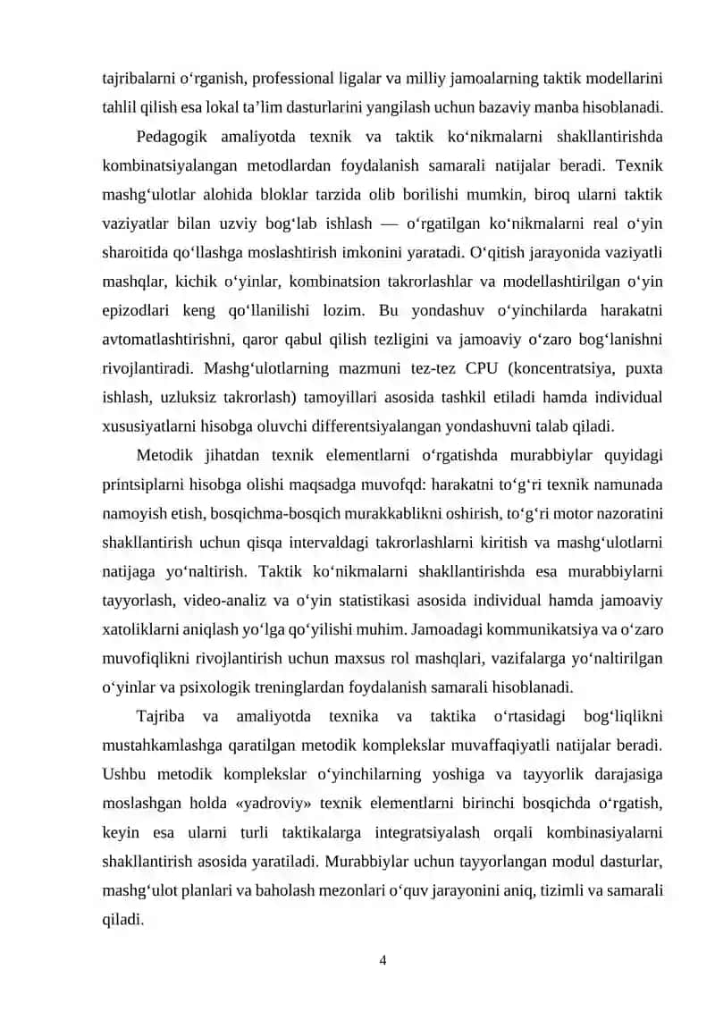 Basketbol o'yin texnikasi va taktiklarini o'rgatish 4