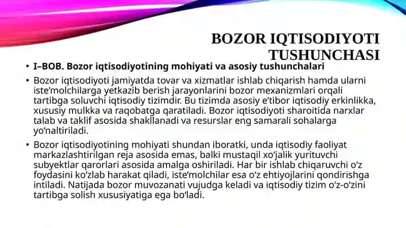 Bozor iqtisodiyoti tushunchasi 4