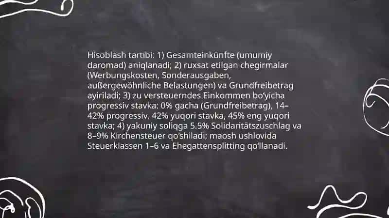 Germaniyada soliqlarni hisoblash tartiblari va tizimlari 4