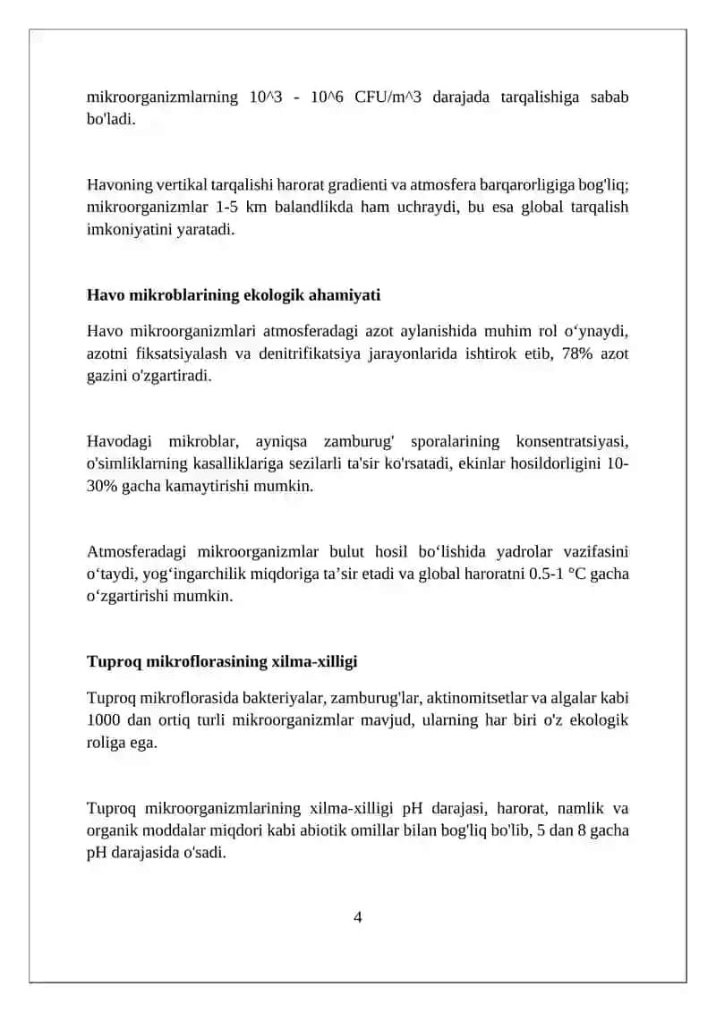 Mikroorganizm ekologiyasi 4