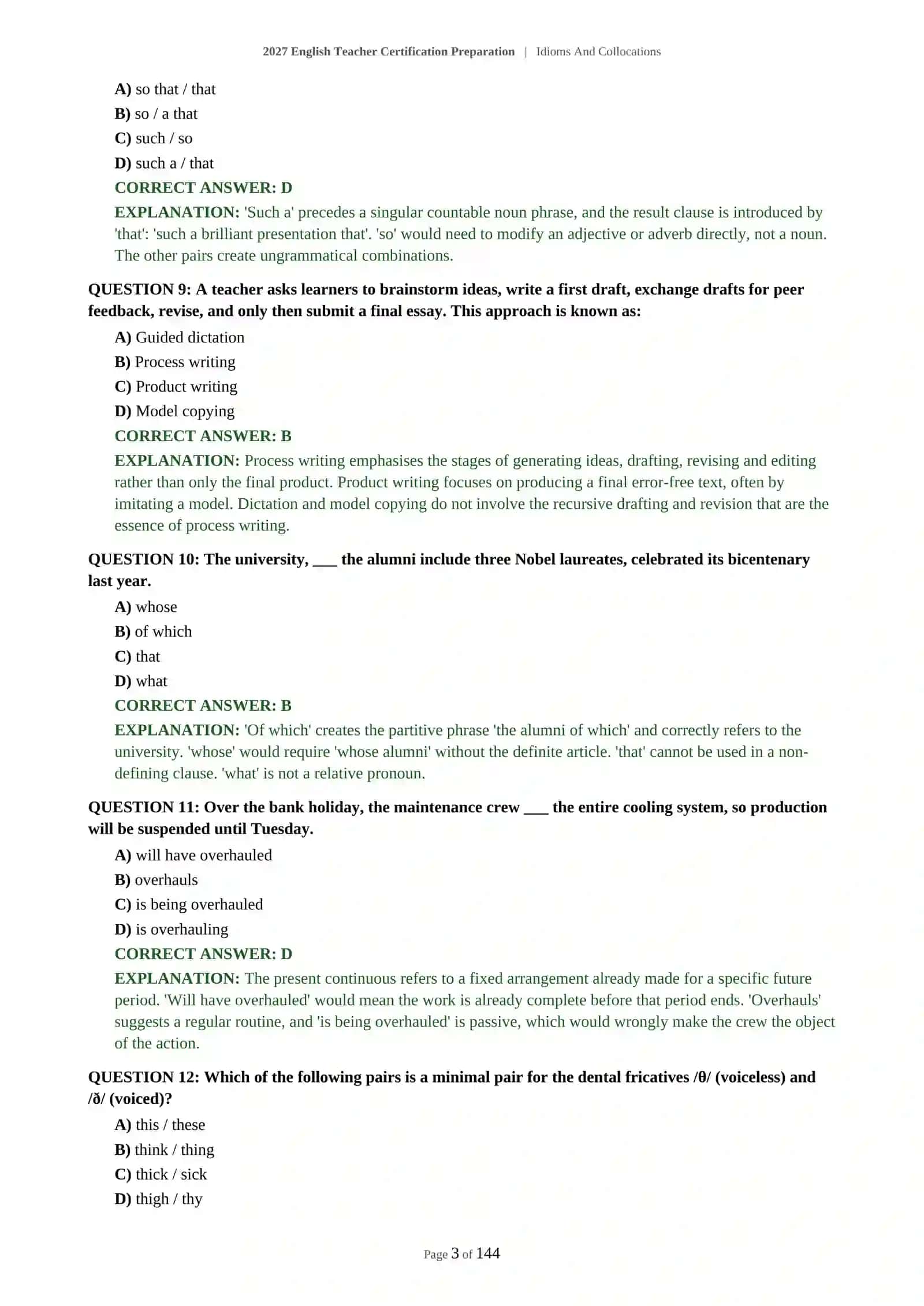 English Teacher Certification Preparation | Idioms And Collocations 4