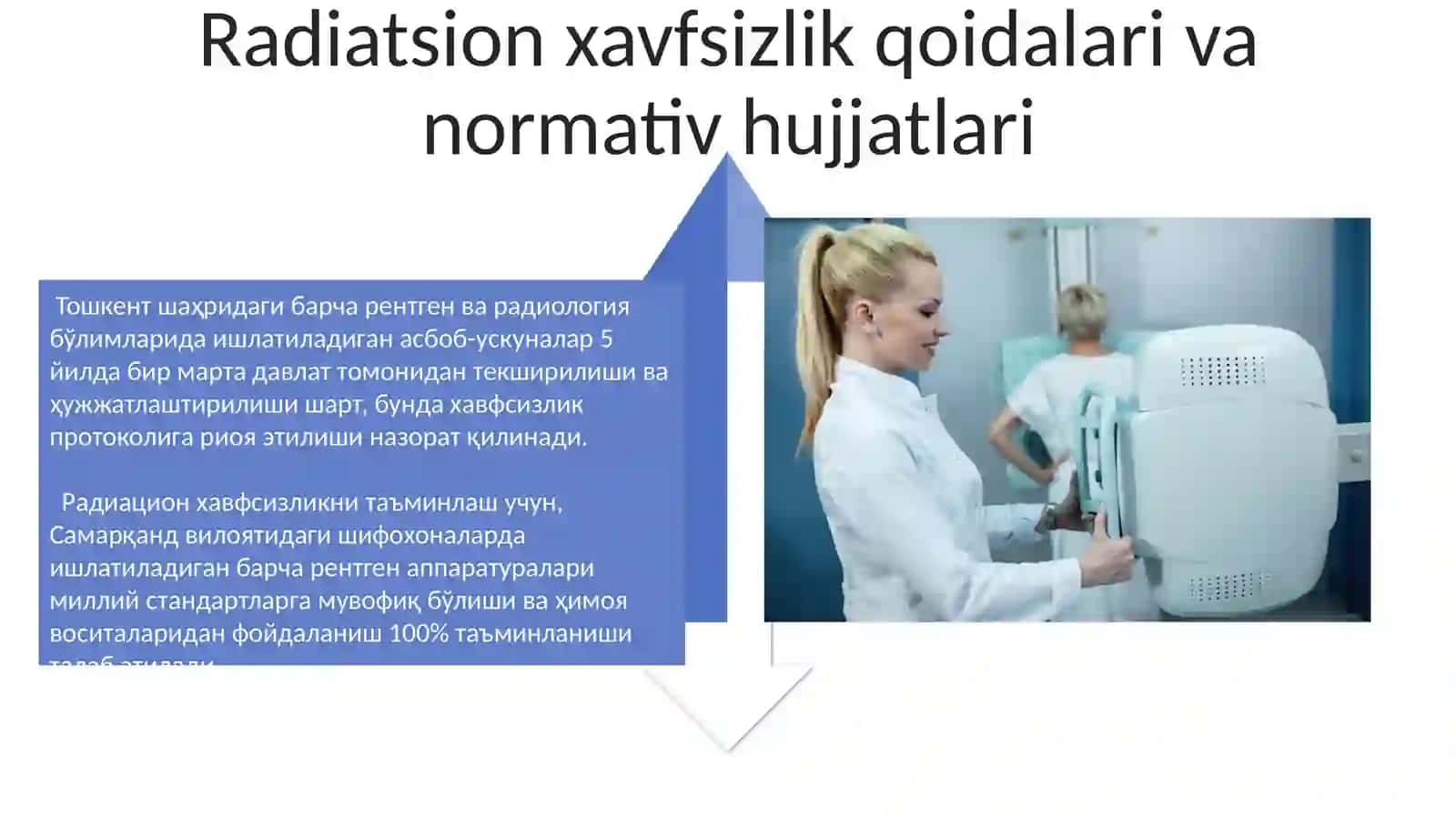 Kasalxonalar rentgen-radiologik bo'limlarida sanitariya-dozimetrik nazorat 4