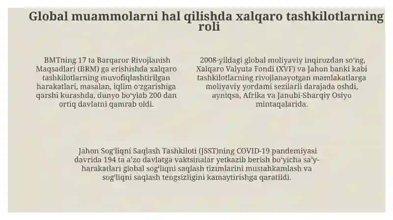 XXI asrda xalqaro tashkilotlar faoliyati 4