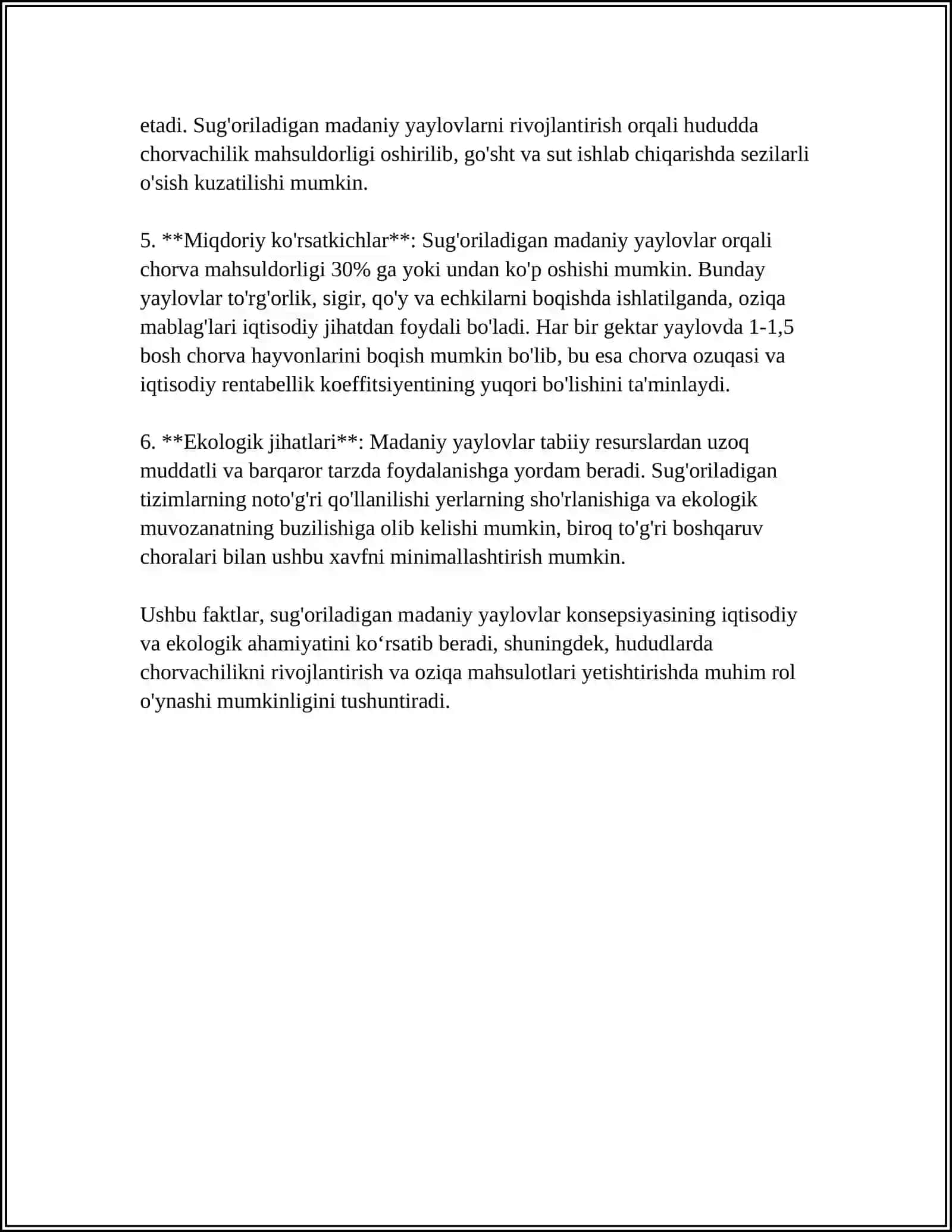 Sug'oriladigan Madaniy Yaylovlar Konsepsiyasi 4