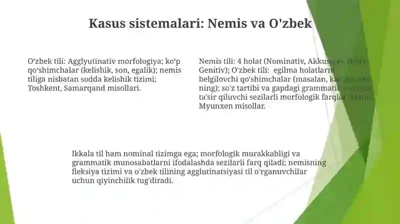 Nemis va o'zbek tillarida morfologiya masalalari 4