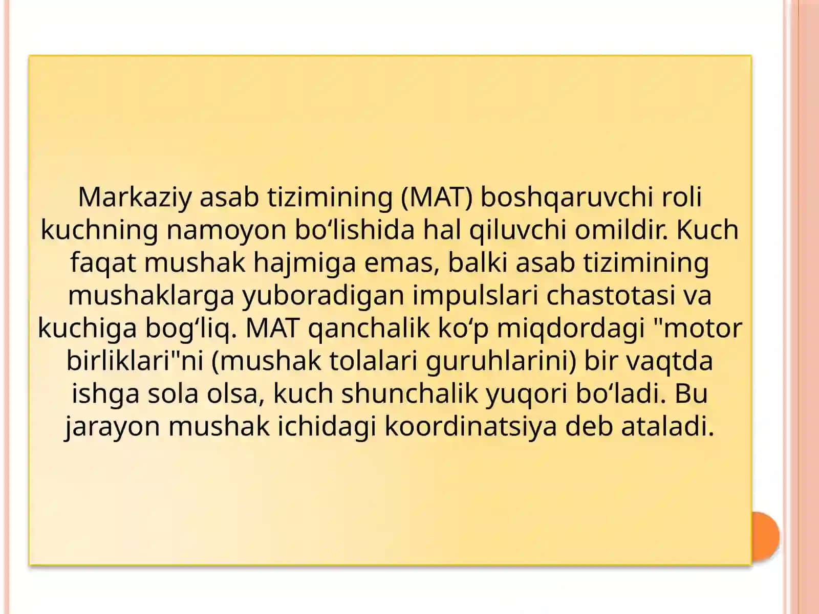 Kuch qobiliyatlarining rivojlanish darajasini namoyon bo'lishini belgilovchi omillar 4