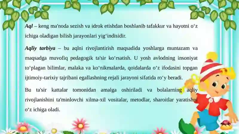 Maktabgacha yoshdagi bolalarni aqliy tarbiya siyosati 4