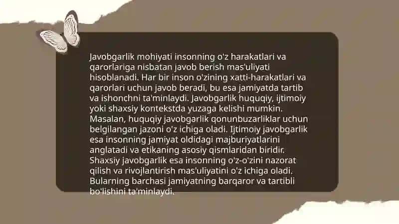 Erkinlik va javobgarlik jihatlari shaxs jamlanmasining oʻlchami sifatida 4