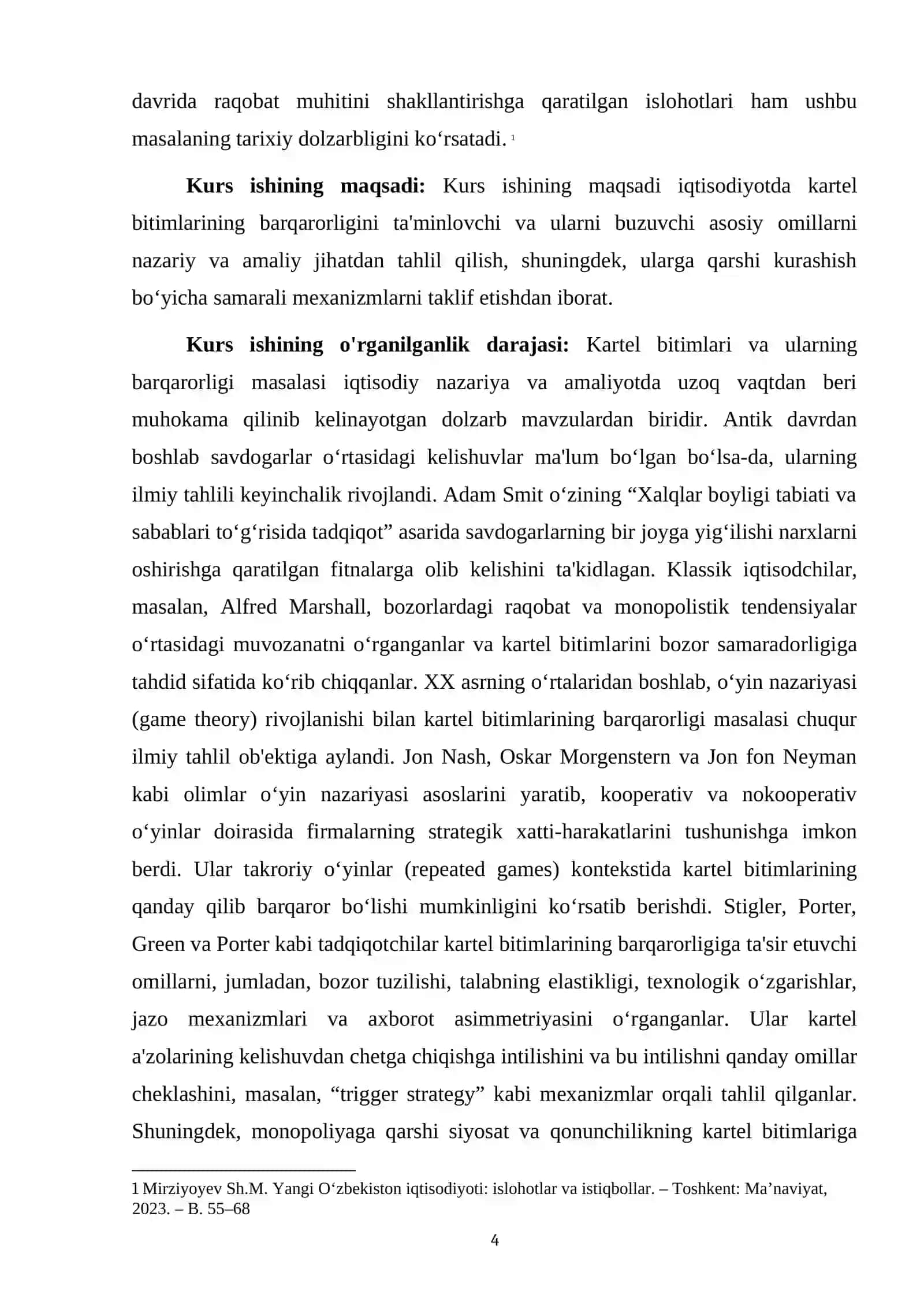 KARTELLI BITIMLARNING BARQARORLIGI VA UNI BUZUVCHI OMILLAR 4