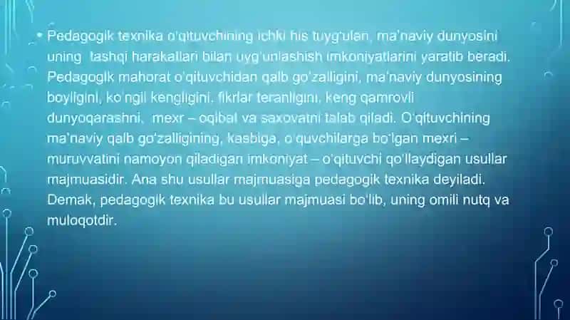 Oʻqituvchini tarbiyaviy ishlarni tashkil etish mahorati 4