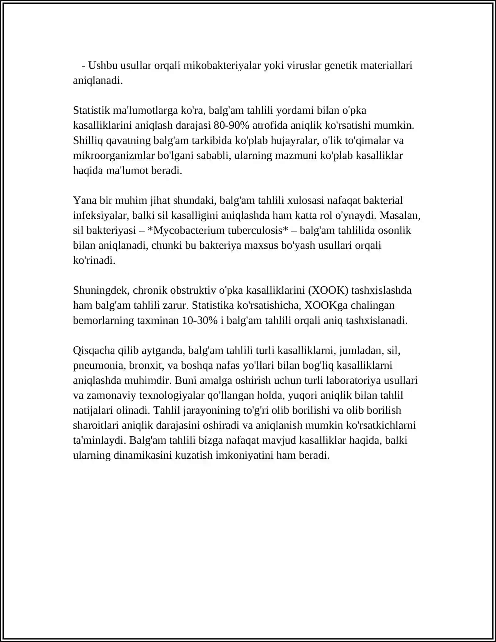 BALG'AM VA ME'DA SHIRASINI TEKSHIRISH USULLARI 4