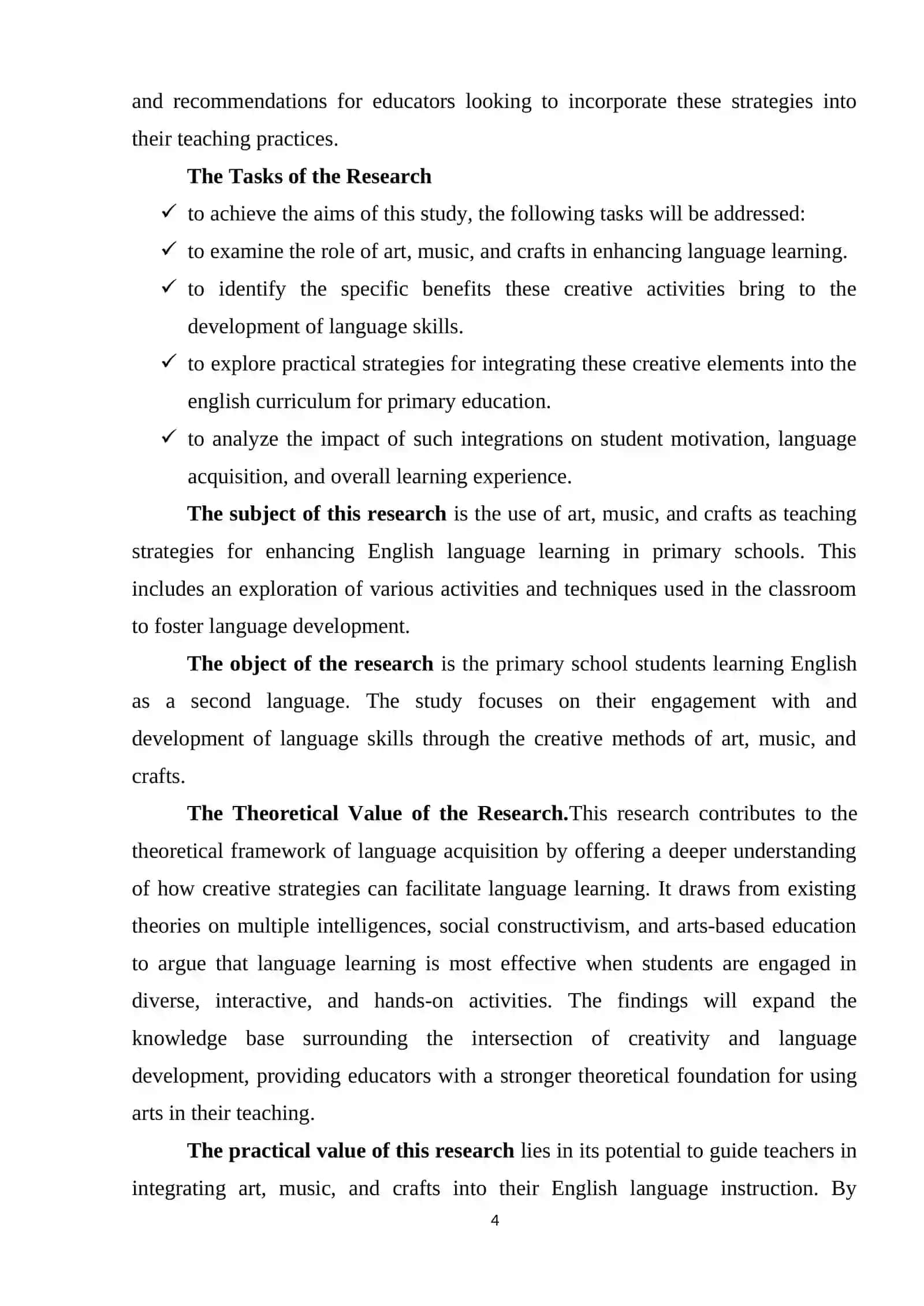STRATEGIES FOR TEACHING ENGLISH THROUGH ART, MUSIC, AND CRAFTS IN PRIMARY EDUCATION kurs ishi 4