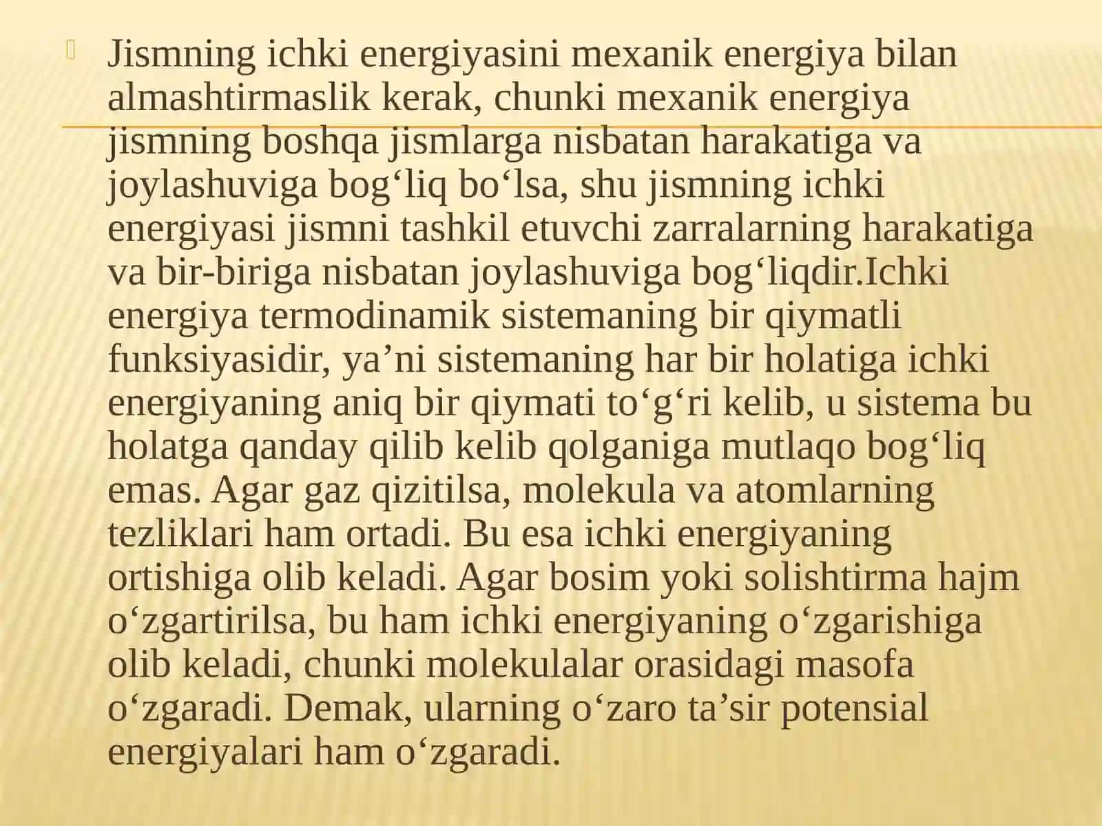 ISSIQLIK JARAYONLARINING QAYTMASLIGI. TERMODINAMIKA QONUNLARI 4
