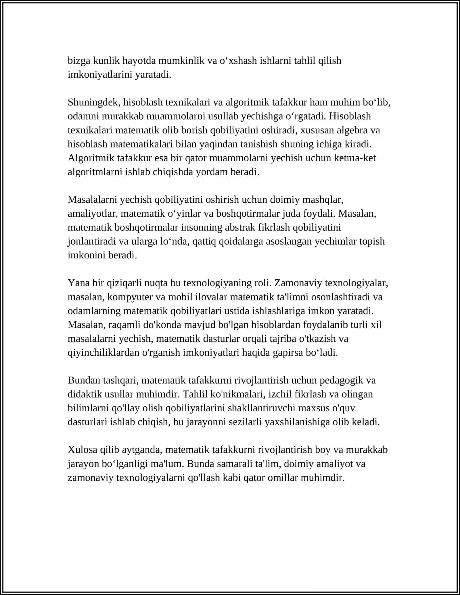BOSHLANG’ICH SINFLARDA MATEMATIKA O’QITISHNING TARBIYAVIY, TA’LIMIY, RIVOJLANTIRUVCHI MAQSADI VA VAZIFALARI 4