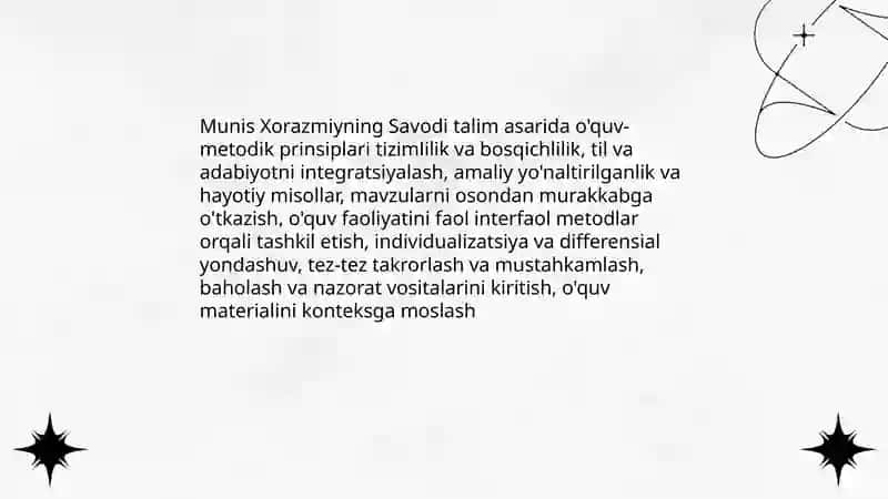 Munis Xorazmiyning "Savodi talim" asarining didaktik axamiyati 4