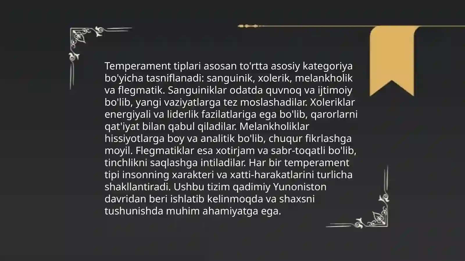 Temperament- shaxs tuzilmasi sifatida 4