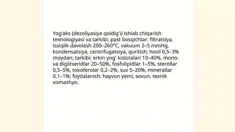 Yog' Moy korxonalarini ikkilamchi maxsulotlari 4