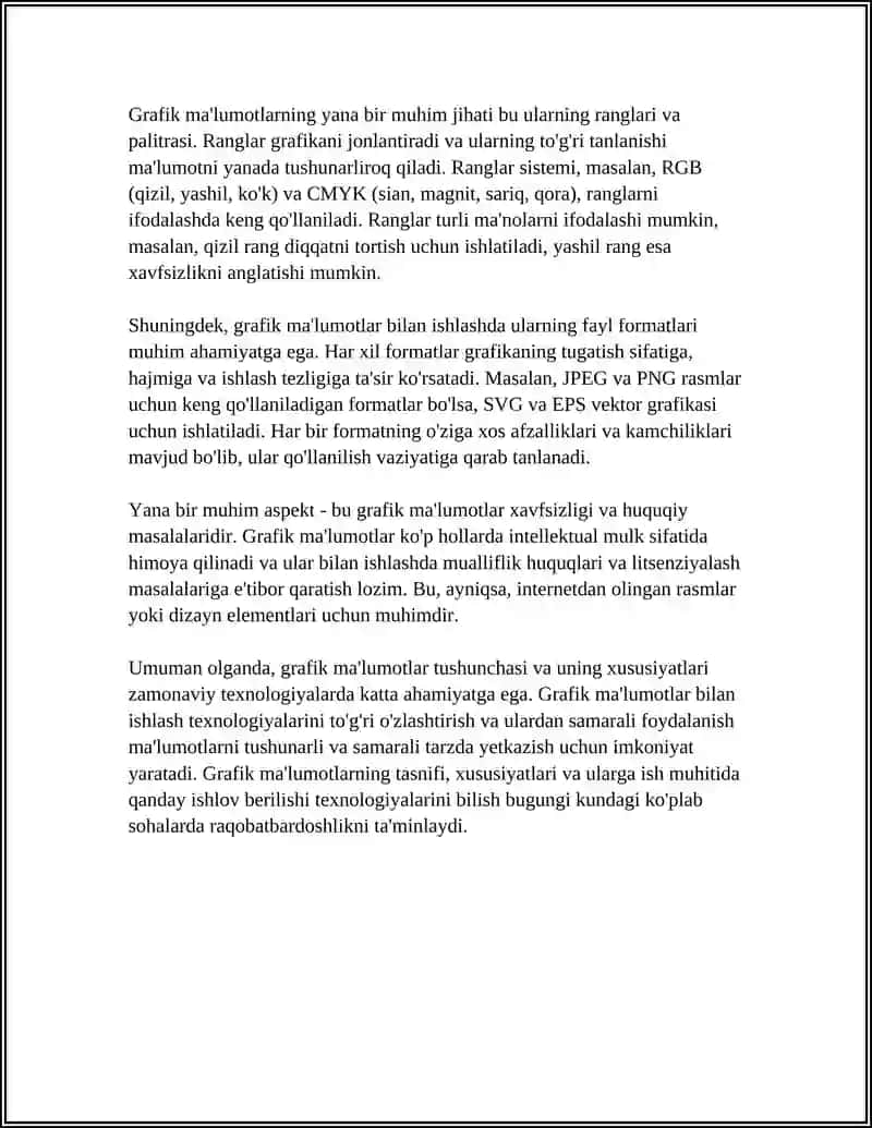 GRAFIK MA'LUMOTLAR BILAN ISHLASH TEXNOLOGIYALARI 4