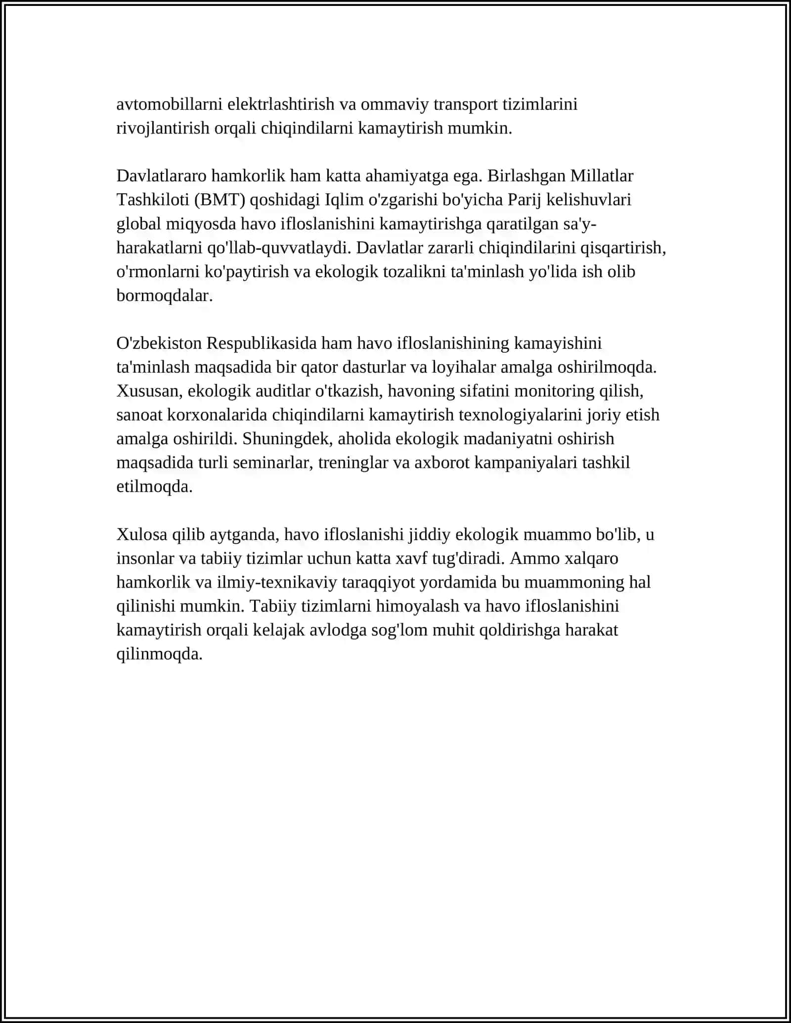 INSON FAOLIYATINING TABIATGA TA’SIRI VA TABIATNING JAVOBI 4