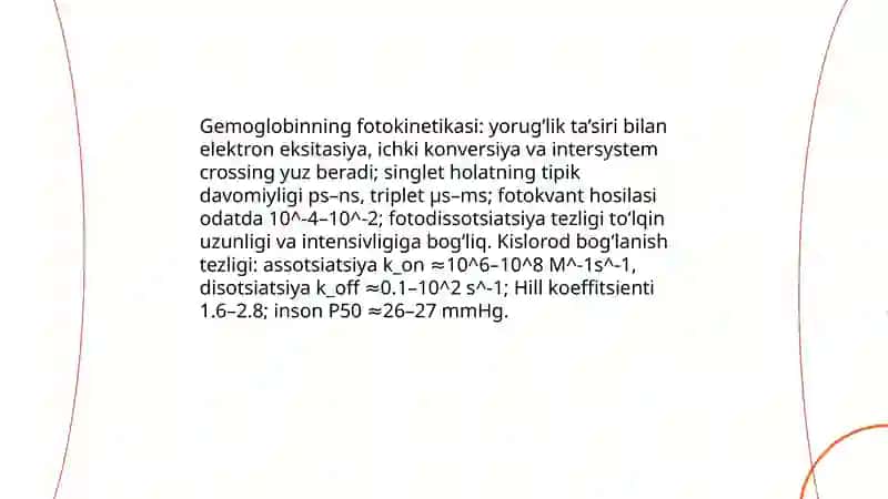 Gemoglabinga oid fotofiziologiya 4