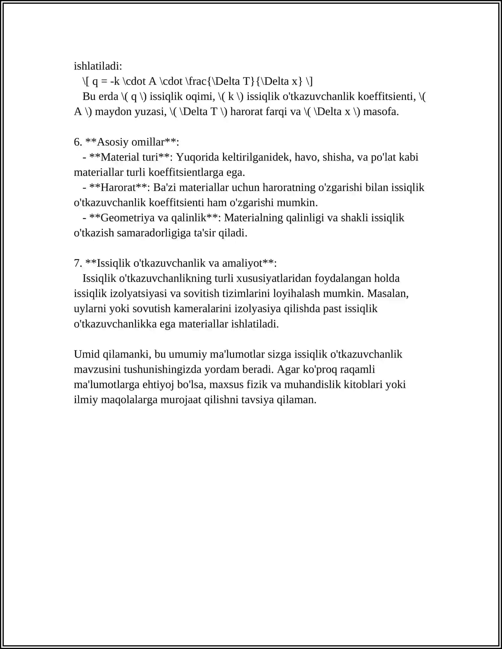 ISSIQLIK ÒTKAZUVCHANLIK asoslari 4