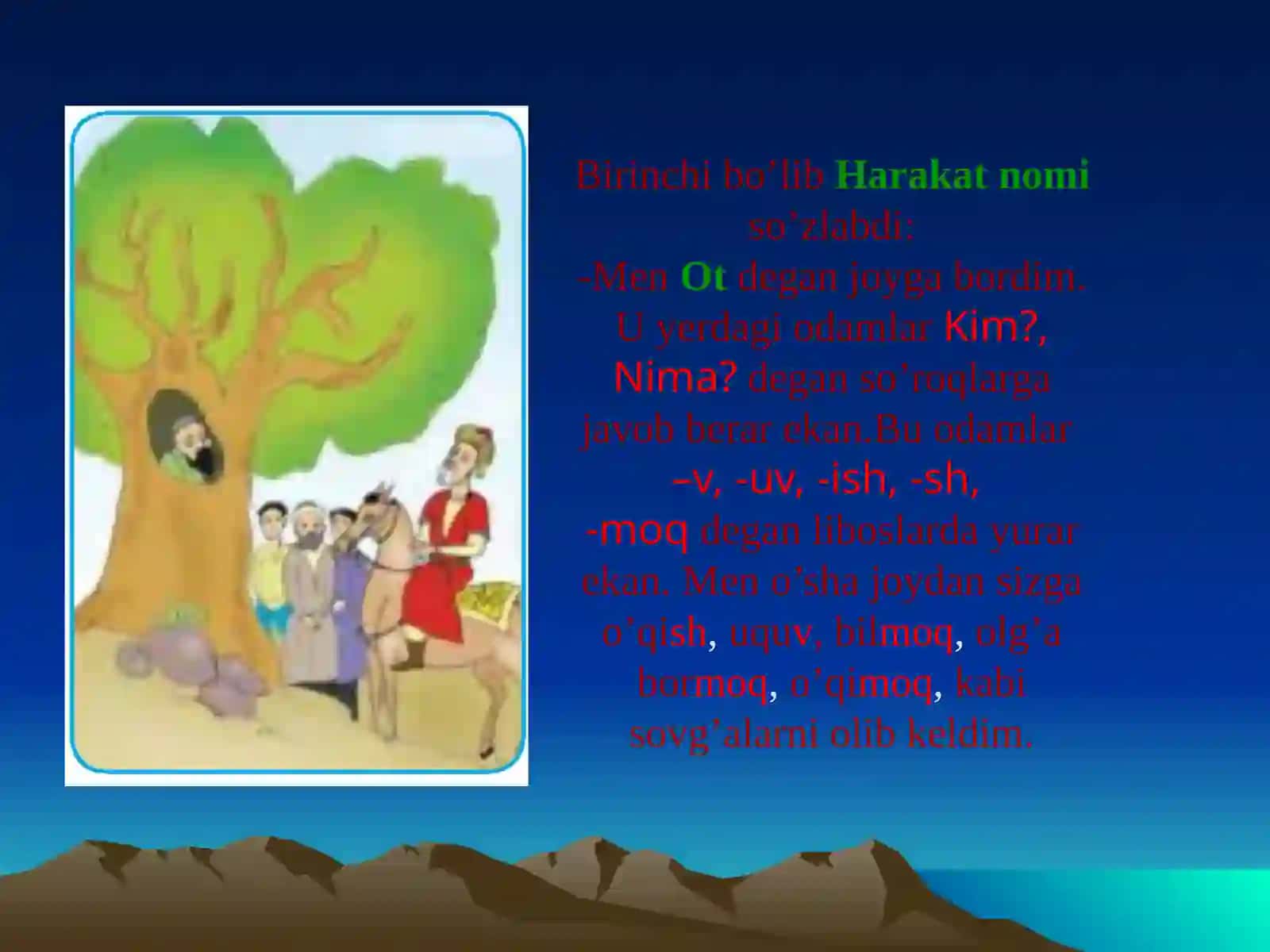 7-sinf Ona tili dars ishlanma. Fe'llarning tuzilishiga ko'ra turlari va ularning imlosi 4