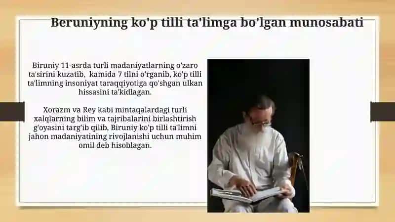 Abu Nasr Farobiy, Abu Rayhon Beruniyning asalaridagi pedagogik fikr 4