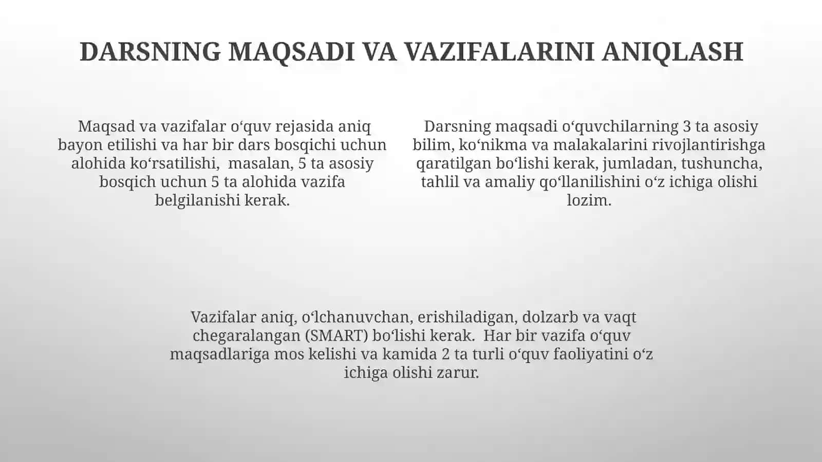 Darsni tashkiletishga qoʻyiladigan didaktik talablar 4