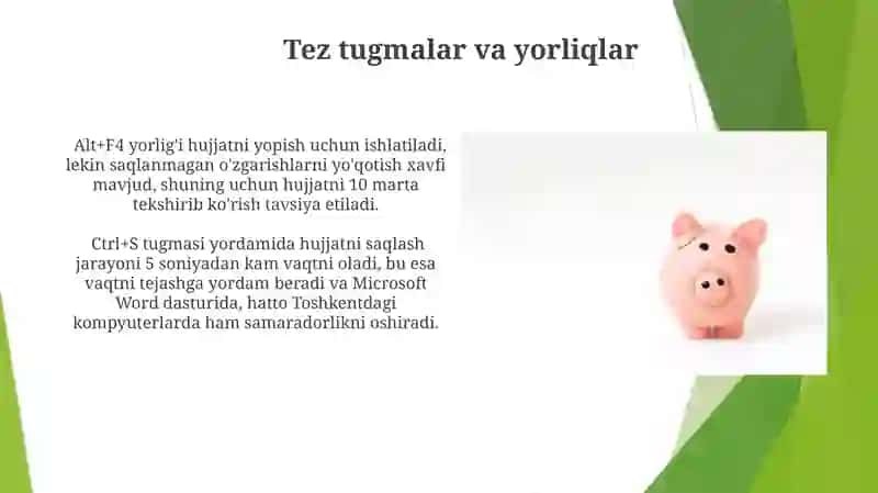 Microsoft Wordda Hujjatlar yaratish, saqlash va chiqarish 4