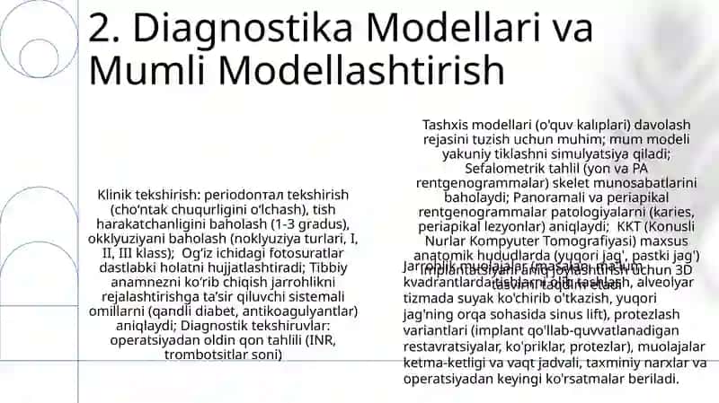 Xirurgik stomatologik yordamga muhtoj bemorni tekshirish va qoʻshimcha tekshirish usullari 4