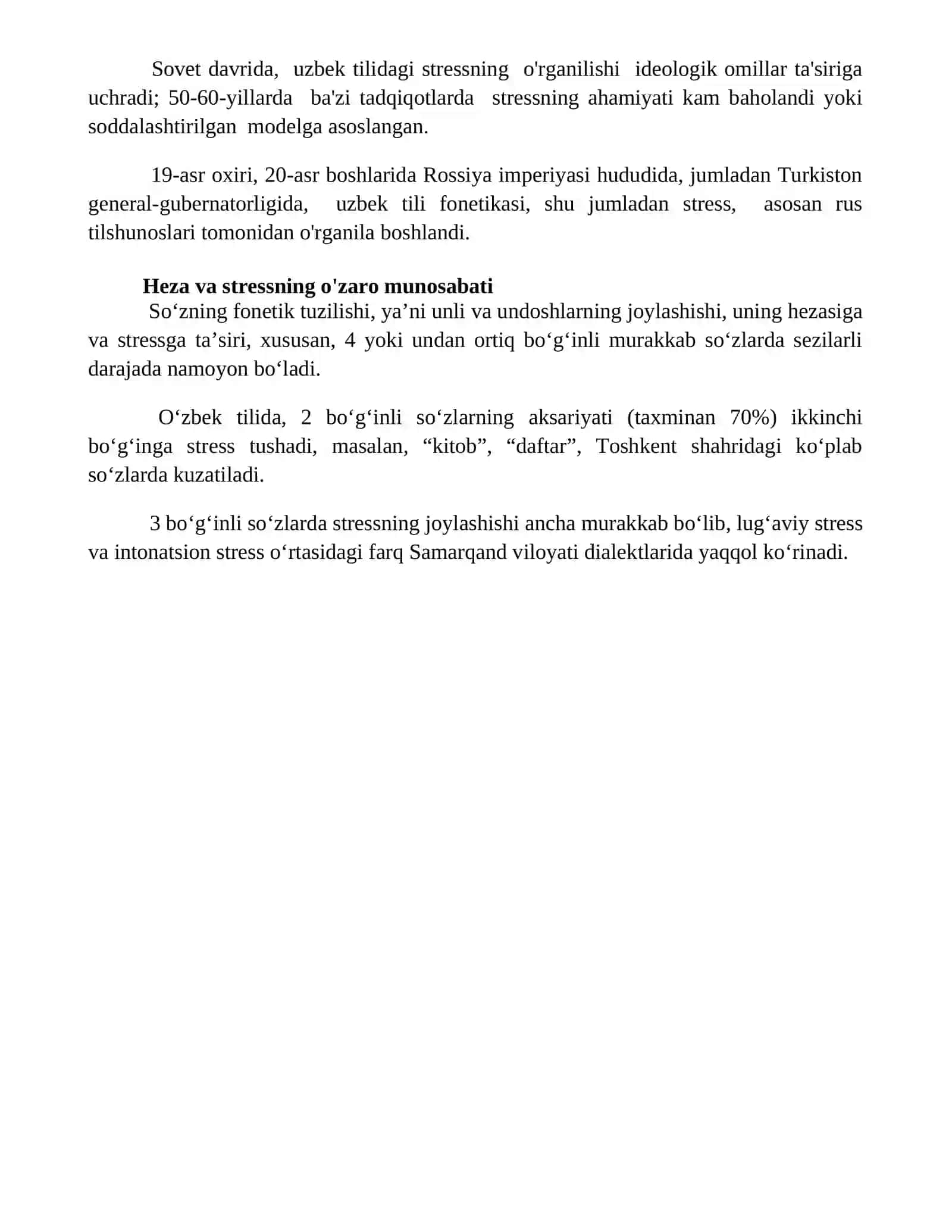 Oʻzbek tilshunosligida urgʻu va boʻgʻin 4
