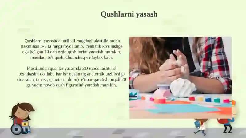 Texnologiya darslarida plastilindan turli o‘yinchoqlarni yasash 4