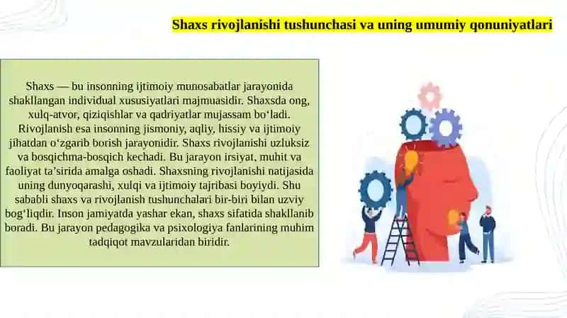 Shaxs rivojlanishiga ta’sir etuvchi omillar 4