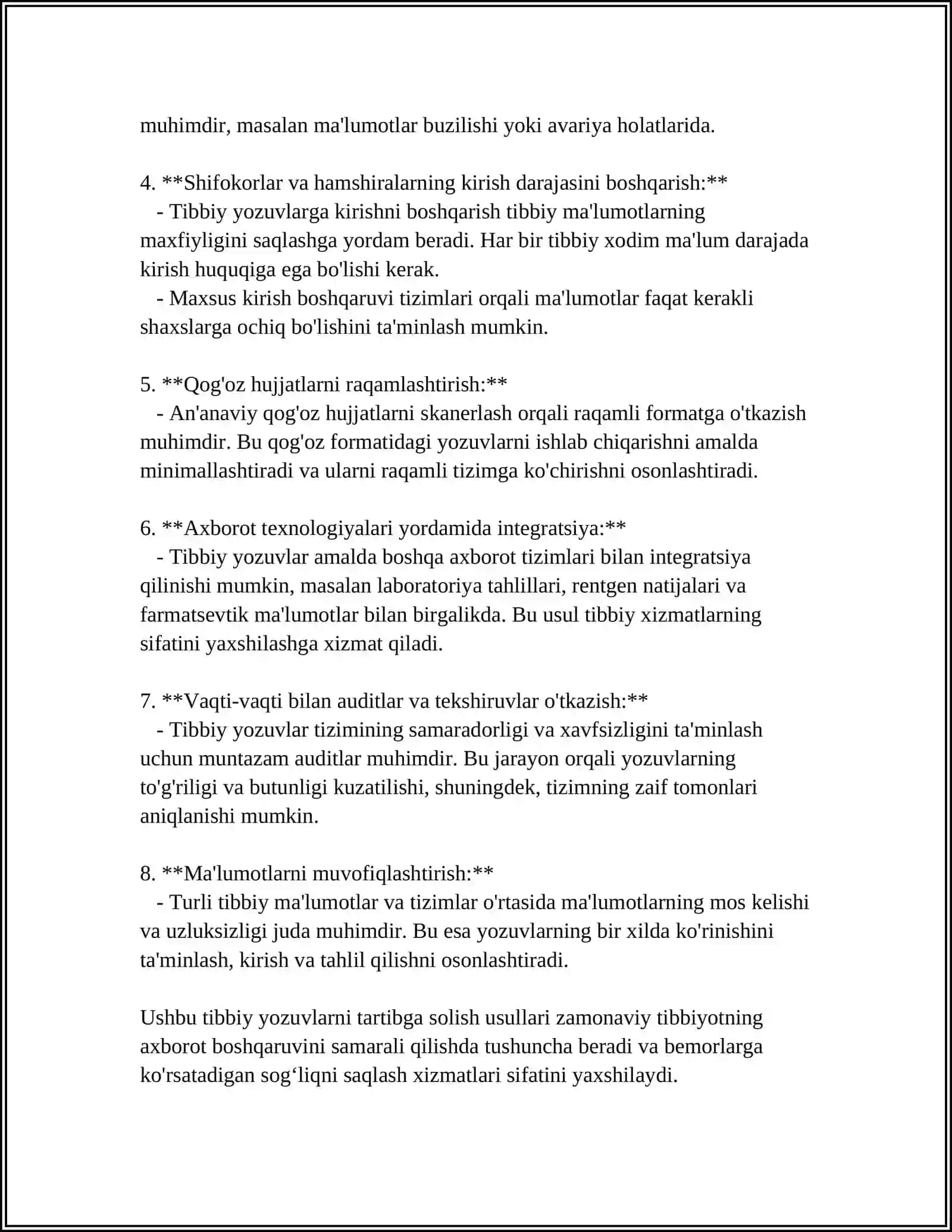TIBBIY YOZUVLARNI TAHLIL QILISH VA BOSHQARISH 4
