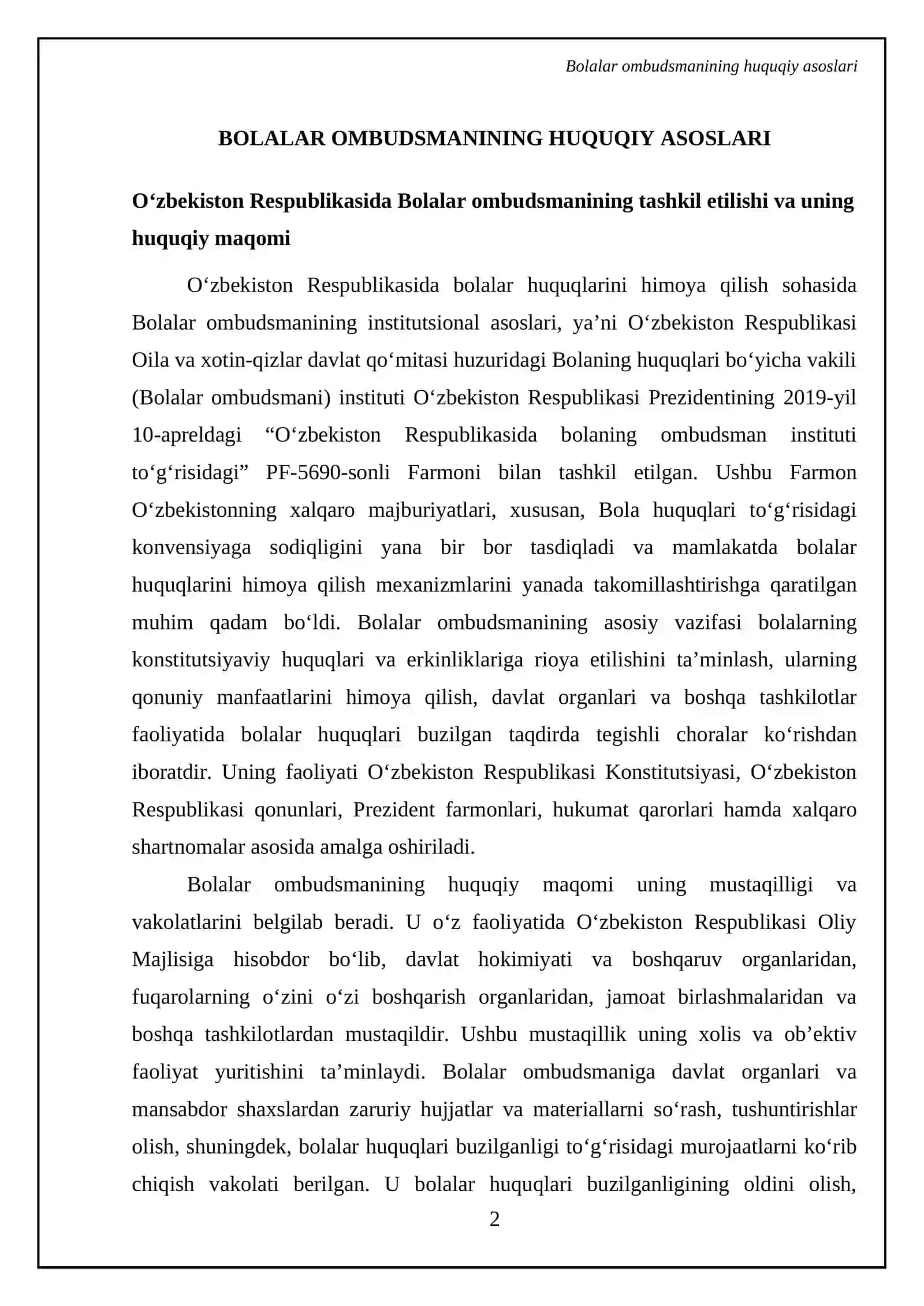 Bolalar ombudsmanining huquqiy asoslari 4