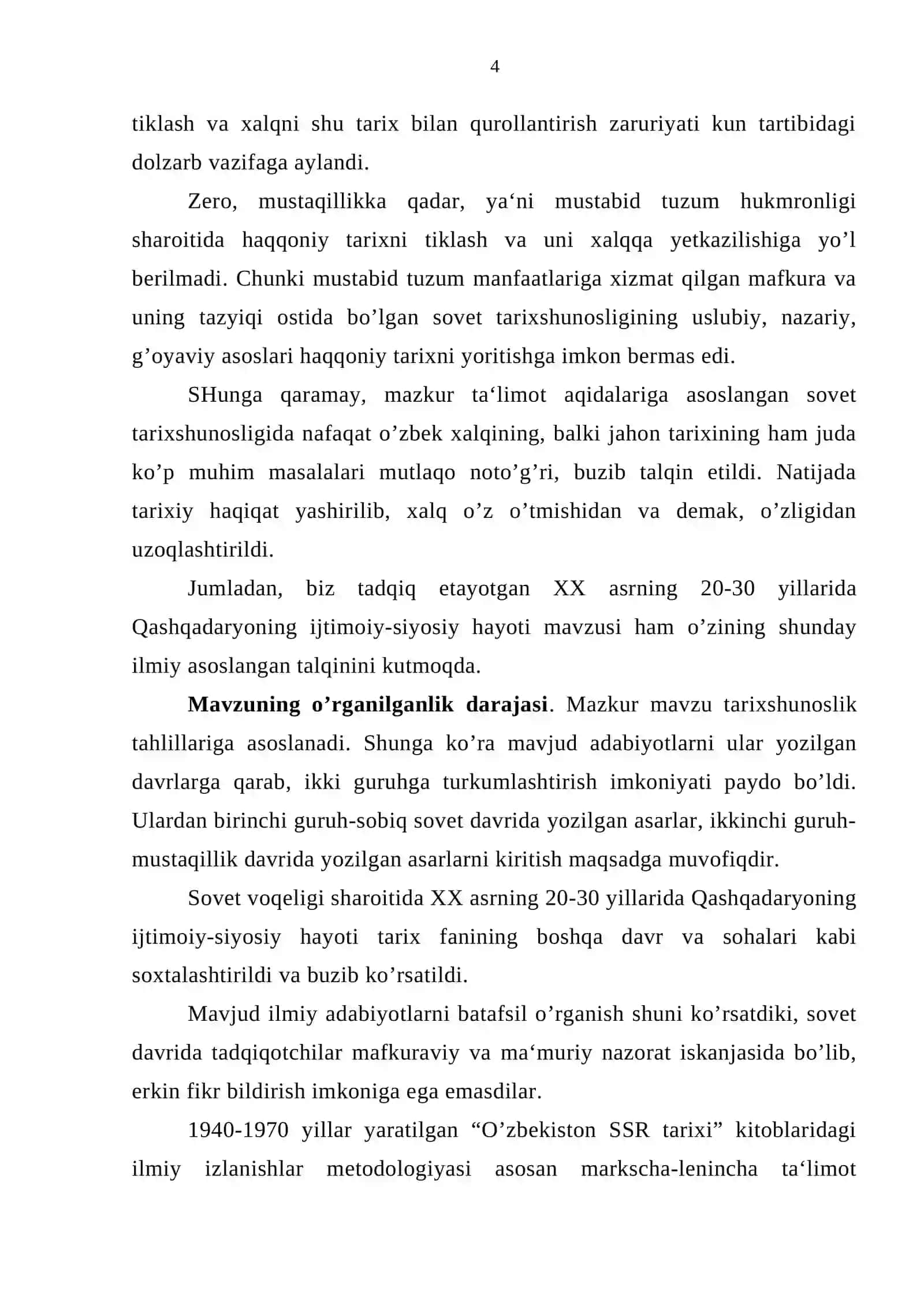XX asrning 20-30 yillarida Qashqadaryoning ijtimoiy-siyosiy hayoti 4