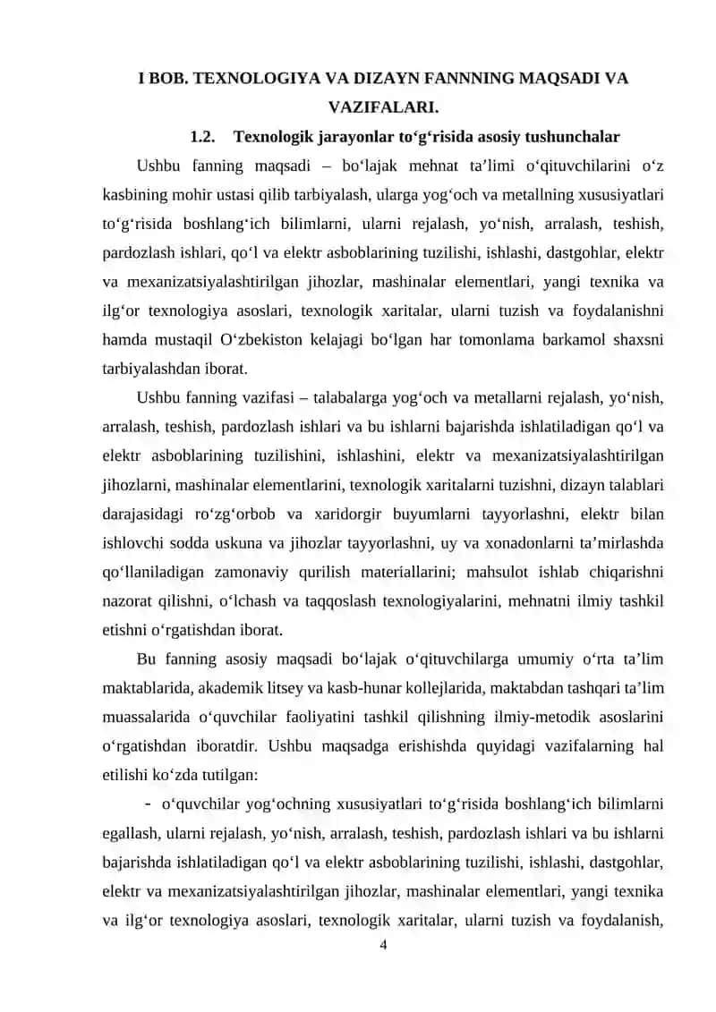 TEXNOLOGIYA VA DIZAYN FANNNING MAQSADI VA VAZIFALARI. TEXNOLOGIYA VA DIZAYN TUSHUNCHASI TEXNOLOGIYA VA DIZAYN FANINING NAZARIY ASOSLARI ISHLAB CHIQARISHDA YANGI TEXNIKA VA ILGOR TEXNOLOGIYALAR BILAN TALABALARNI O’RGANISH 4