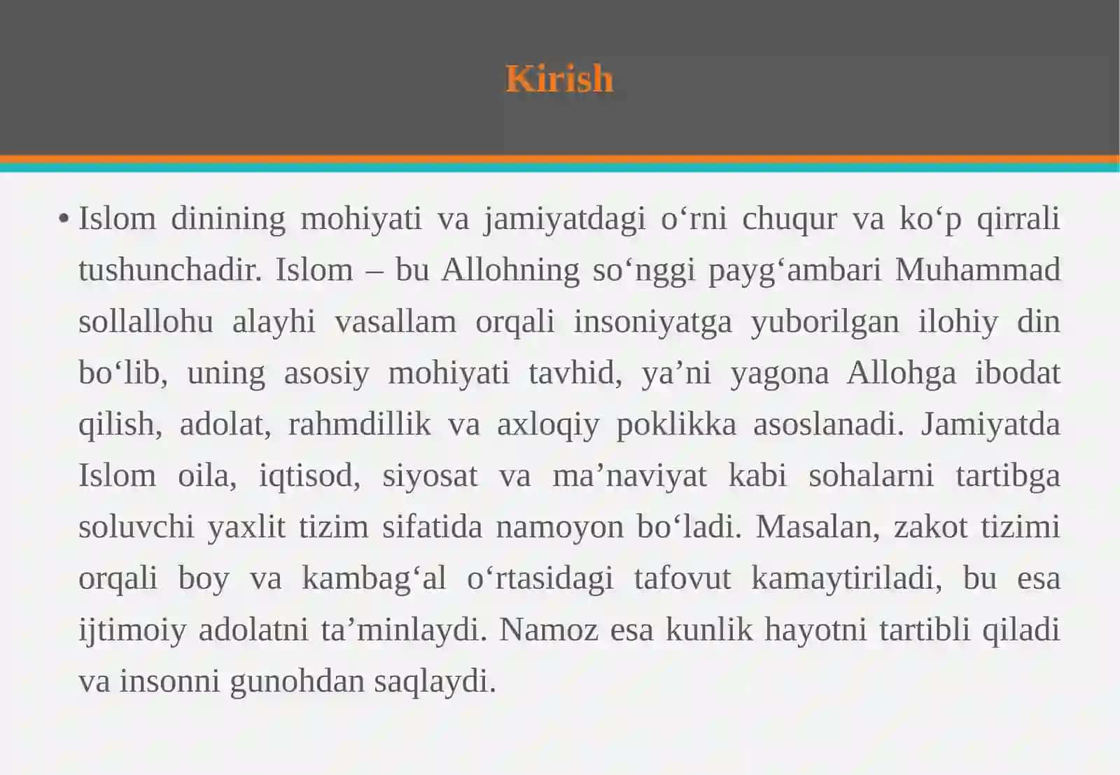 Islom manbalari va marosimlari. 4