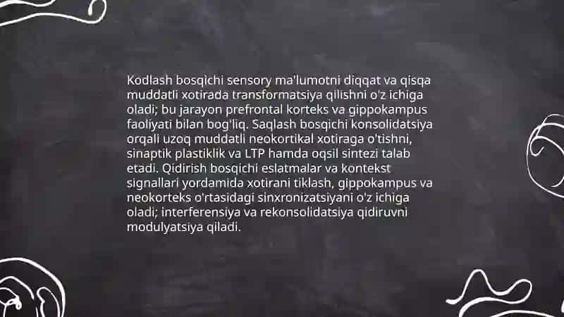 Xotira haqida tushuncha va uning nerv-fiziologik asosi 4