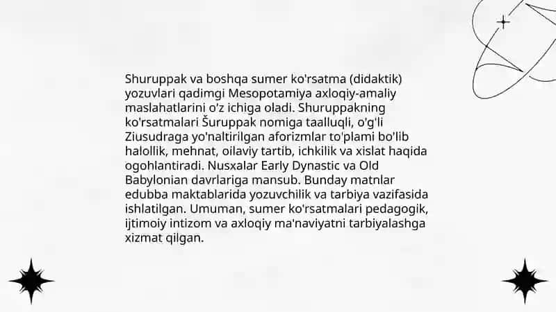 Qadimgi Mesopotamiya (Sumer va Akkad) edubba maktablari va ta'lim tizimi 4