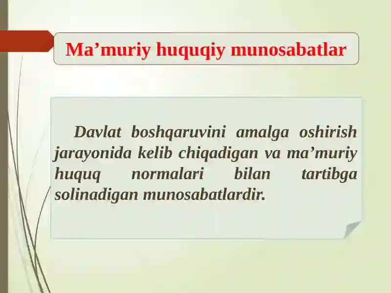 Ma'muriy Huquq asoslari taqdimot 4