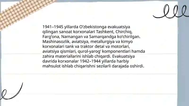 Oʻzbekiston ikkinchi jahon urushi yillarida (1941-1945) 4