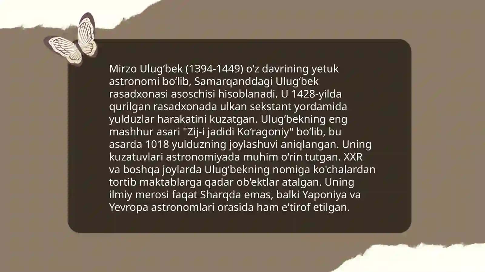 Mirzo Ulugʻbekning ilmiy merosi 4