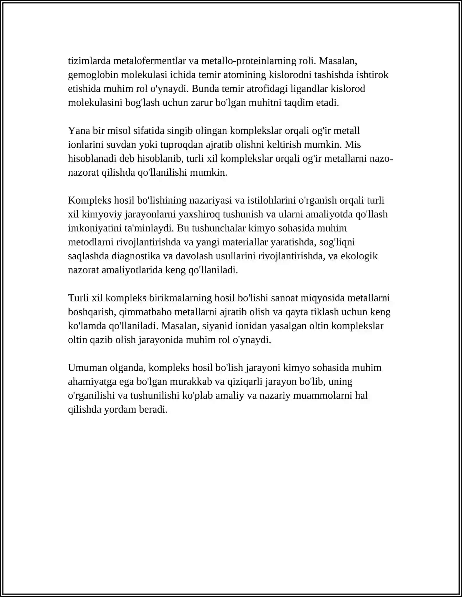 KOMPLEKS HOSIL BOʻLISH JARAYONLARI HAQIDA 4