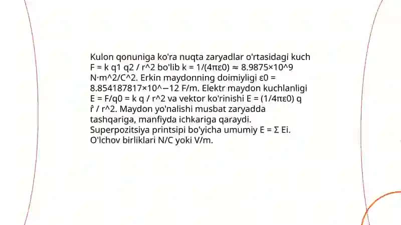 Elektor maydon kuchlanganligi 4