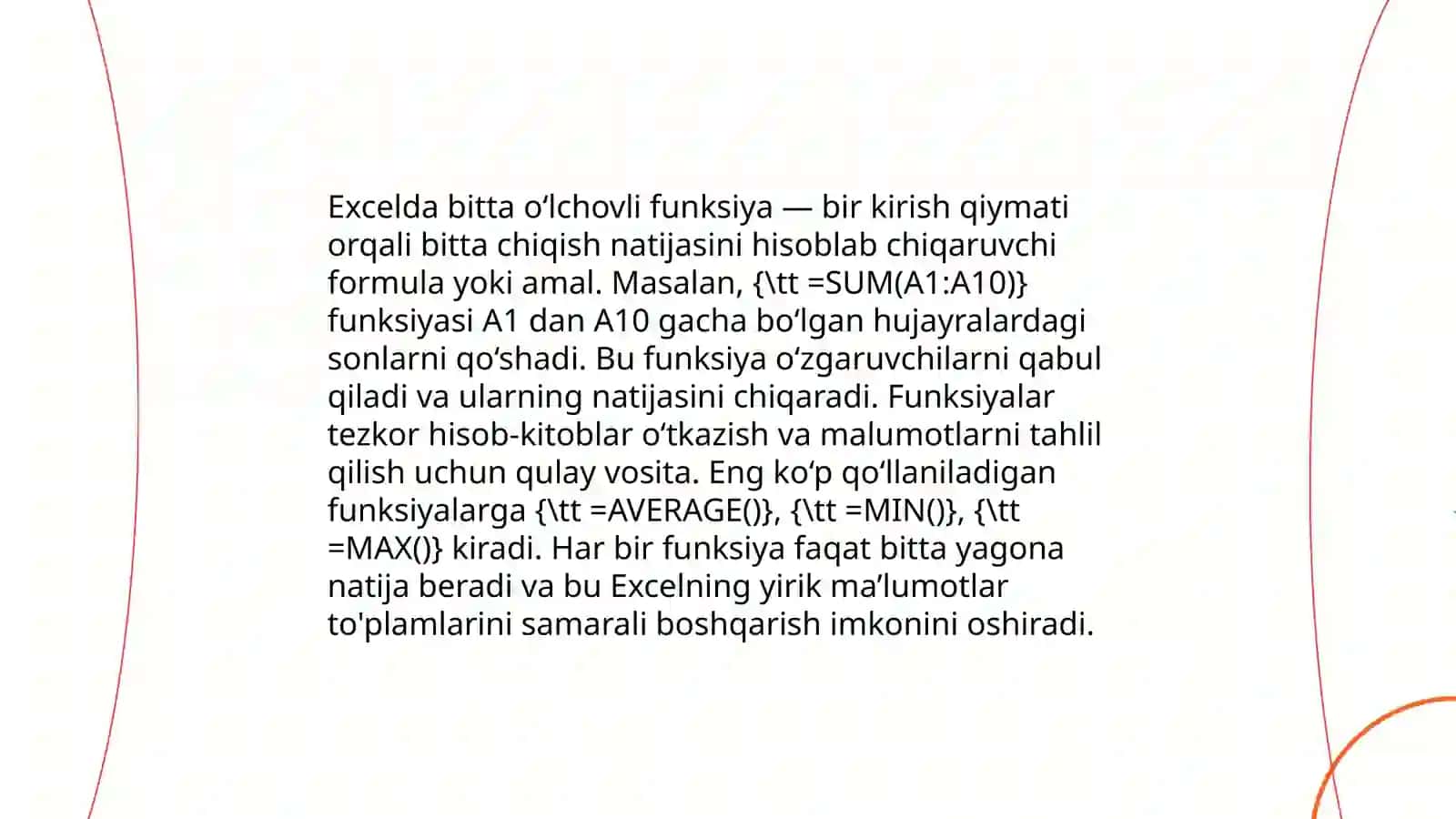 Excelda bir va ikki olchovli funksiya jadval qiymatlarini va gargiklarini qurish 4
