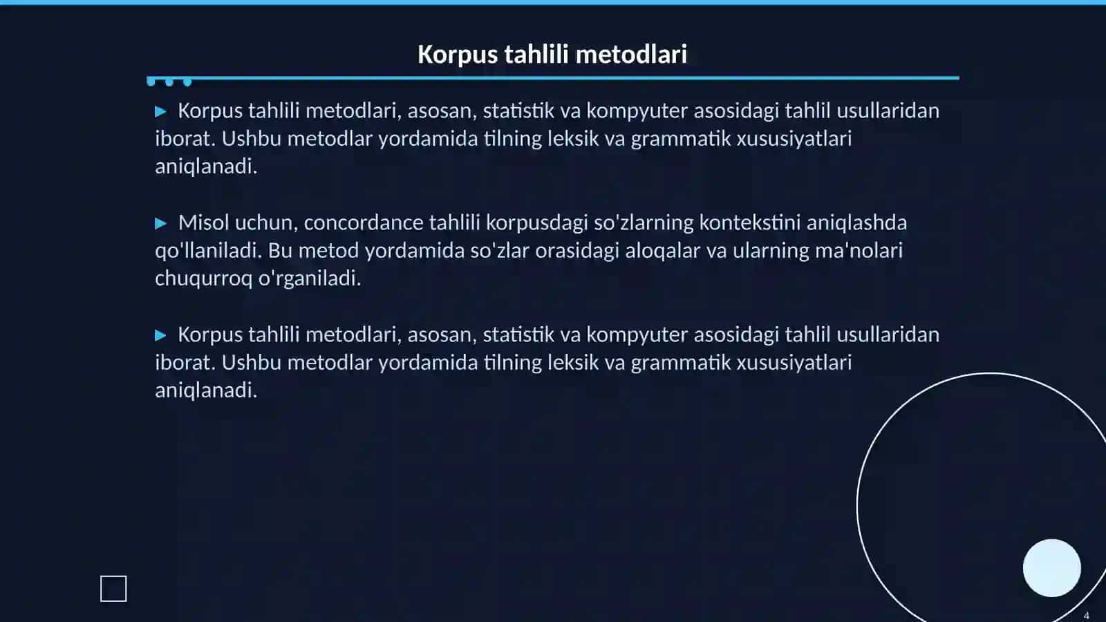 Korpuslar orqali tilshunoslik ustida yangi yoritishlar 4