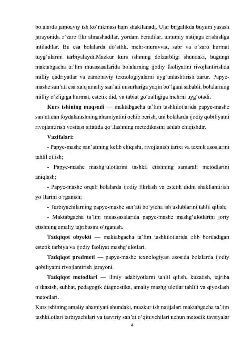Maktabgacha ta'lim tashkilotlarida pape-mashe san'atining ahamiyati 4